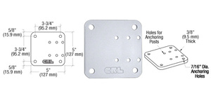 CRL Clear Anodized 5" x 5" Offset Base Plate