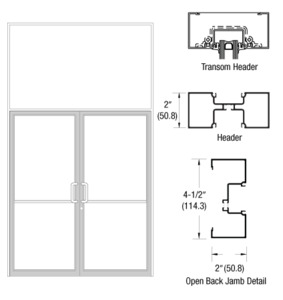 CRL-U.S. Aluminum White KYNAR® Paint Custom Size Series IT451 Open Back Butt Hinge Transom Frame Complete (2FT)