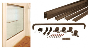 CRL Oil Rubbed Bronze 72" x 80" Cottage DK Series Sliding Shower Door Kit With Metal Jambs for 3/8" Glass