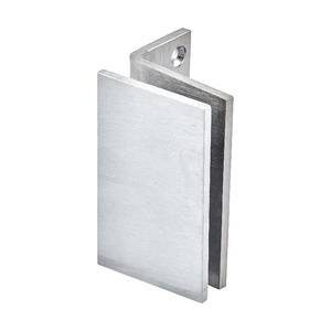 Satin Chrome Wall Mount Designer Series Glass Clamp