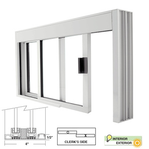 CRL Standard Size Manual DW Deluxe Service Window Unglazed with Half-Track