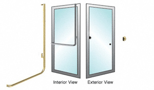 CRL-Blumcraft® Satin Brass Right Hand Reverse Aluminum Door Mount "Z" Exterior Dummy Handle