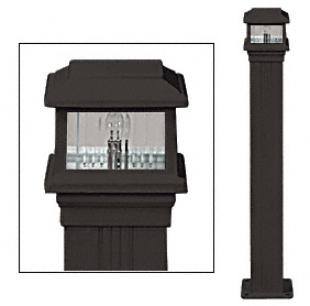CRL Matte Black Decorative Cap Light for 4" x 4" Vertical Aluminum Post