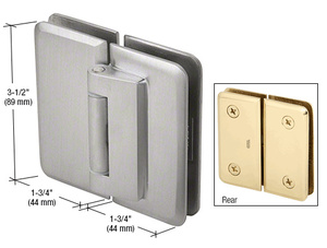 CRL Brushed Nickel Petite 181 Series 180 Degree Glass-to-Glass Hinge Swings Out Only