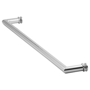 Polished Chrome 24" Mitered Single Mount Towel Bar with Washers