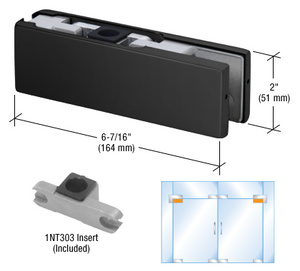 DORMAKABA® Matte Black Top Door Patch Fitting with Pivot Insert For 3/4" Glass