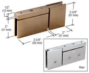 CRL Brushed Bronze Cardiff Top or Bottom Mount Pivot with Attached U-Clamp Hinge