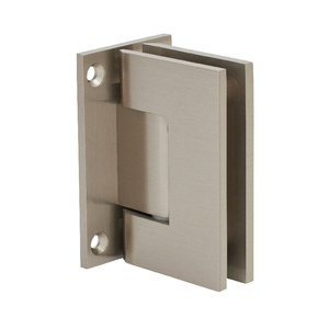 CRL Brushed Nickel Geneva 537 Series Wall Mount Full Back Plate Standard Hinge With 5 Degree Offset