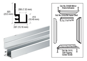 CRL Brite Anodized "Make It Yourself" Mirror Frame Extrusion