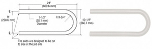 CRL Sky White Quick Connect Looped Hand Rail Return for 1-1/2" Diameter Tubing