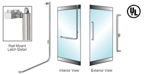 CRL-Blumcraft® Polished Stainless Right Hand Reverse Rail Mount Keyed Access "X" Exterior Balanced Door Panic Handle for 3/4" Glass