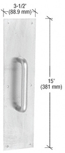 CRL Satin Aluminum 15" Plate with 6" Round Solid Handle Pull