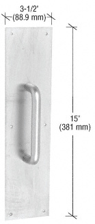 CRL Satin Aluminum 15" Plate with 6" Round Solid Handle Pull