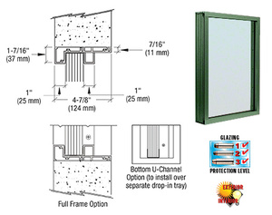 CRL Custom KYNAR® Painted (Specify) Aluminum Standard Inset Frame Exterior Glazed Vision Window