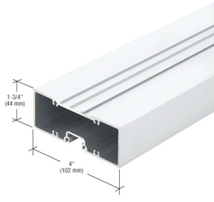 CRL-U.S. Aluminum 4" x 1-3/4" Offset Hung Door Header, White KYNAR® Paint - 21'-4"