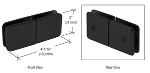 CRL Matte Black Square Beveled 180º Glass-to-Glass Movable Transom Clamp