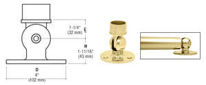 CRL Polished Brass Adjustable Flange for 2" Tubing