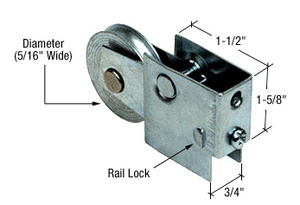 CRL 1-1/2" Steel Sliding Glass Door Roller with 3/4" Wide Housing for Keller Doors