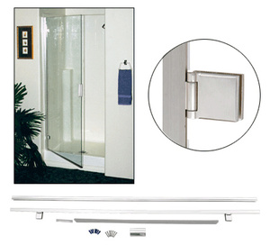 CRL Brushed Nickel 72" High Frameless KD Hinged Door Kit for 1/4" Glass