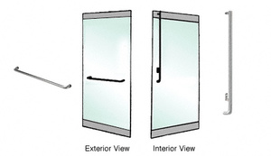 CRL-Blumcraft® Brushed Stainless Left Hand Double Acting Rail Mount "A" Exterior Dummy Handle