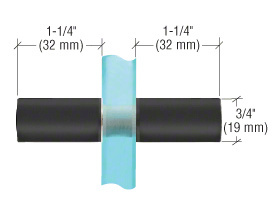 CRL Matte Black Cylinder Style Back-to-Back Shower Door Knobs With Plastic Sleeve
