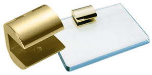 CRL Gold Plated 1-1/4" Long No-Drill Shelf Clamp for 3/8" Glass