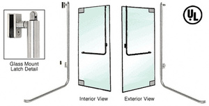 CRL-Blumcraft® Polished Stainless Right Hand Reverse Glass Mount Keyed Access "D" Exterior, Top Securing Panic Handle