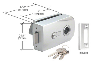 CRL Clear Anodized Glass Mount Lever Lock for Metal Frame Doors