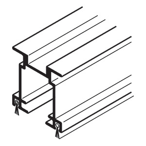 CRL-U.S. Aluminum Clear Anodized Series 2000 Slider Roller Holder with Weatherstripping - 21'