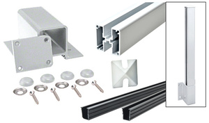 CRL Silver Metallic 1100 Series Center Fascia Mount Post Kit