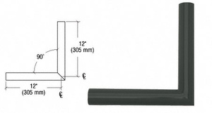 CRL Matte Black Quick Connect 90º Corner for 1-1/2" Diameter Tubing