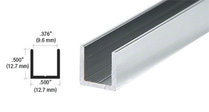 CRL Brite Anodized 3/8" Single Aluminum U-Channel