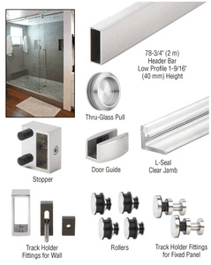 CRL Polished Stainless Senior Deluxe Serenity Sliding Shower Door System