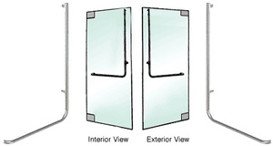 CRL-Blumcraft® Brushed Stainless Right Hand Double Acting Glass Mount "D" Exterior Top Securing Dummy Handle