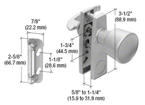 CRL Aluminum Screen and Storm Door Tulip Knob Latch with 1-3/4" Screw Holes