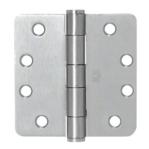 CRL Dull Chrome 4" x 4" Commercial Hinge 1/4" Radius