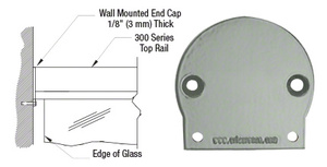 CRL Agate Gray 300 Series Wall Mount End Cap
