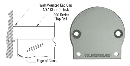 CRL Agate Gray 300 Series Wall Mount End Cap