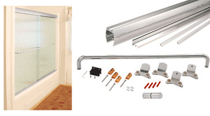 CRL Brite Anodized 60" x 72" Cottage CK Series Sliding Shower Door Kit With Clear Jambs for 3/8" Glass