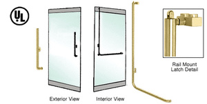 CRL-Blumcraft® Satin Brass Left Hand Reverse Rail Mount Keyed Access 'H' Exterior, Top Securing Panic Handle