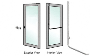 CRL-Blumcraft® Brushed Stainless Left Hand Reverse Aluminum Door Mount "Z" Exterior Dummy Handle