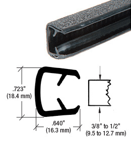 CRL Black QuickEdge™ Trim for 3/8" to 1/2"