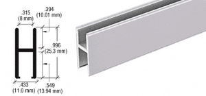 CRL Brite Anodized Aluminum 'H' Bar for Use on All CRL Track Assemblies