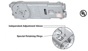 CRL Diamond Style Spindle Medium Duty 105º No Hold Open Retrofit Overhead Concealed Closer Body Only