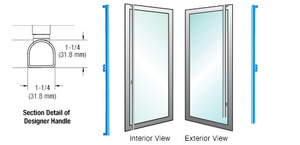 CRL-Blumcraft® Powder Coated Left Hand Aluminum/Wood Door Mount 'FS' Exterior Designer Series Dummy Handle