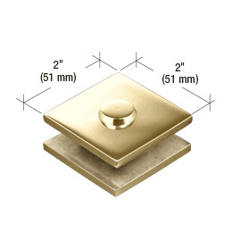 CRL Polished Brass 2" x 2" Square Mall Front Clamp
