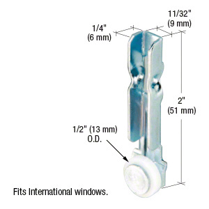 CRL 1/2" Nylon Sliding Window Roller for International Windows