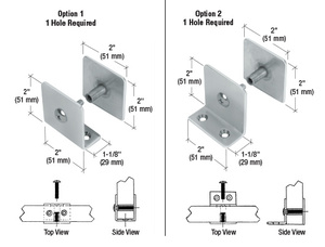 CRL Satin Chrome Bullet Resistant Protective Barrier System U-Clamp