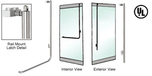 CRL-Blumcraft® Brushed Stainless Right Hand Reverse Rail Mount Keyed Access "LS" Exterior, Top Securing Panic Handle