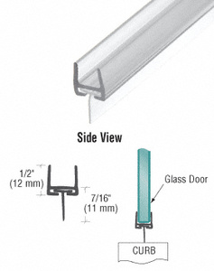 CRL Polycarbonate Bottom Rail With Wipe for 1/2" Glass